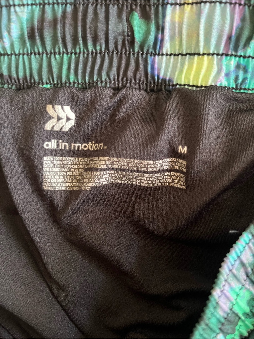All in Motion Running Shorts Watercolor Floral Size Medium - Picture 4 of 6